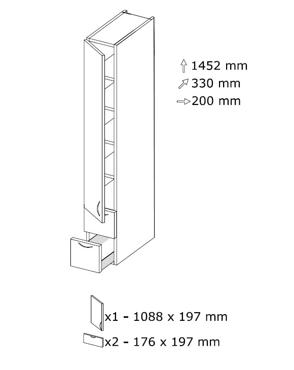 Komero NSPH 2 L 200 x K 1452 Komero NSPH 2 L 200 x K 1452
